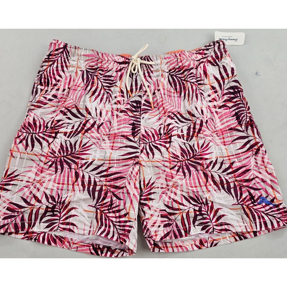 Tommy Bahama Relax Mens XL Swim Trunks Red White Floral UPF 30 Naples 14867